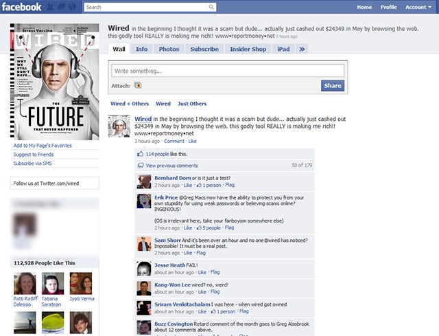 Read more about the article Wired’s Facebook Page Hacked?