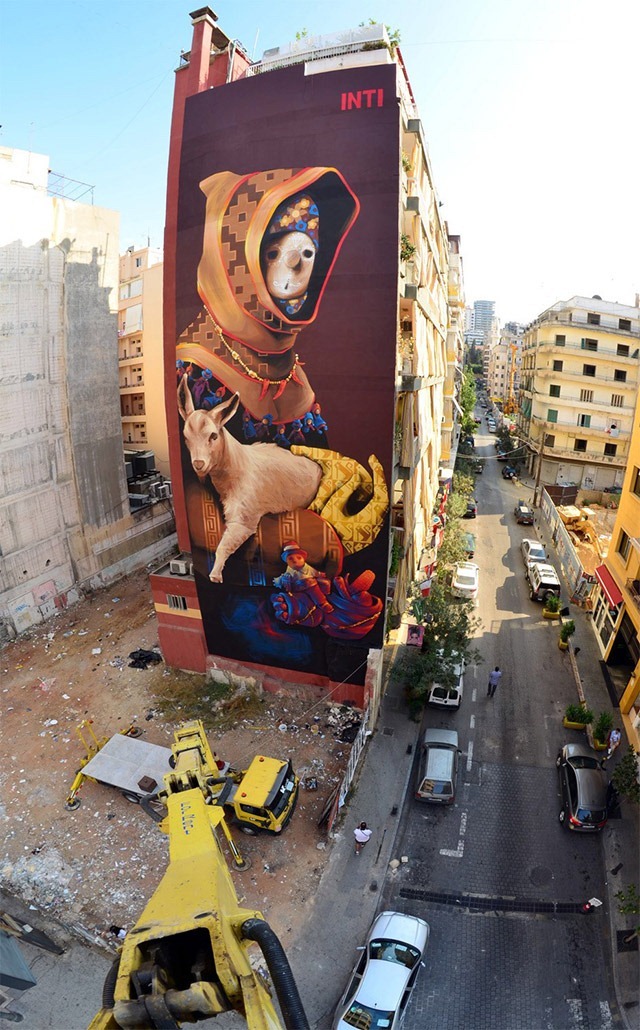 Read more about the article Huge Street Art Mural in Beirut by INTI